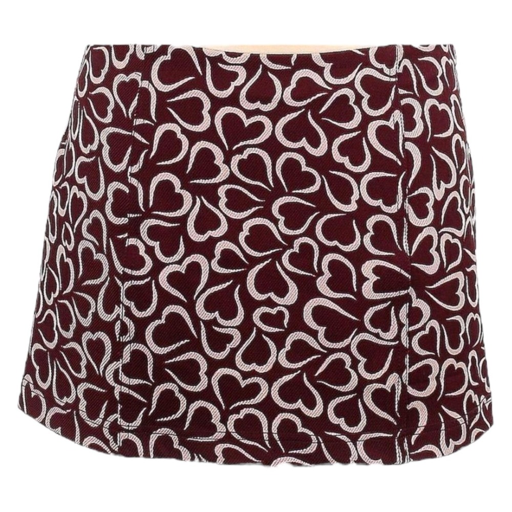 Urban Outfitters Love Print Mini Skirt Red Women's Size S Casual Party Romantic - Picture 2 of 7